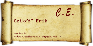 Czikó Erik névjegykártya