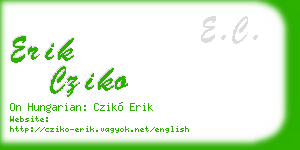 erik cziko business card